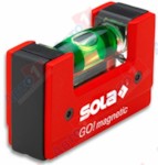 SOLA Уровень 68 мм 1 глазок пластм. GO! magnetik () Магнитный (Карманный магнитный уровень без держателя на пояс. Подсветка глазка.)