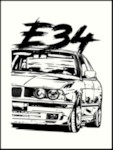 AUTOSTICKERZ ASZ0032 Наклейка на авто "БМВ Е34" 10х13 см