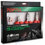 TOPTUL Набор бокорезы, плоскогубцы, тонкогубцы, клещи 4пр. диэлектрические (GAAE0406)