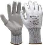 WURTH 0899407109 Перчатки защитные трикотажные, покрыты полиуретаном, PU CUT4, р-р. 9