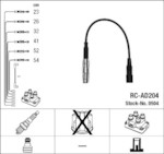 NGK RC-AD204 (0504) AUDI A6 2.6-2.8i -97 к-т проводов