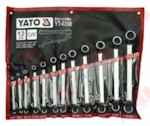 YATO YT-0398 Набор ключей накидных изогнутых 12 пр, 6-32мм, на полотне
