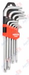 YATO YT-0511_Набор ключей TORX Г-образных средних (L=72-174 мм) с отверстием 9 пр: Т10, Т15, Т20, Т25, Т2