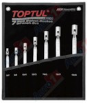 TOPTUL Набор ключей торцевых шарнирных 6-19мм 7пр. (черное полотно) (GPAQ0701)
