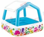INTEX Надувной детский бассейн с навесом Sun Shade, 157х157х122 см, (от 2 лет)