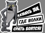 AUTOSTICKERZ ASZ0035 Наклейка на авто "Катаюсь там, где волки срать бояться" 13х10 см