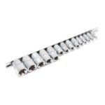 Forsage F-4158 Набор головок Е-профиль 15пр. 1/4"&3/8"&1/2" (1/4"Е4-Е8,3/8"Е10-Е14,1/2"Е16-Е24) на планке