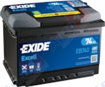 EXIDE Excell EB740 74Ah 680A (R+) (278x175x190)