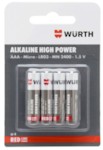 WURTH 8270012 Элемент питания алкалиновый AAА/LR03-1.5V (упак. - 4 шт)