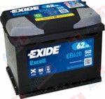 EXIDE Excell EB620 62Ah 540A (R+) (242x175x190)